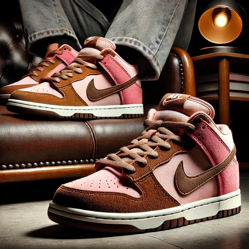pink and brown dunks